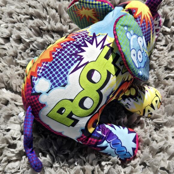 Pop Art Soft 16" Plush Elephant Mammoth Cartoon Wham Colorful Stuffed Animal POW - Picture 3 of 11